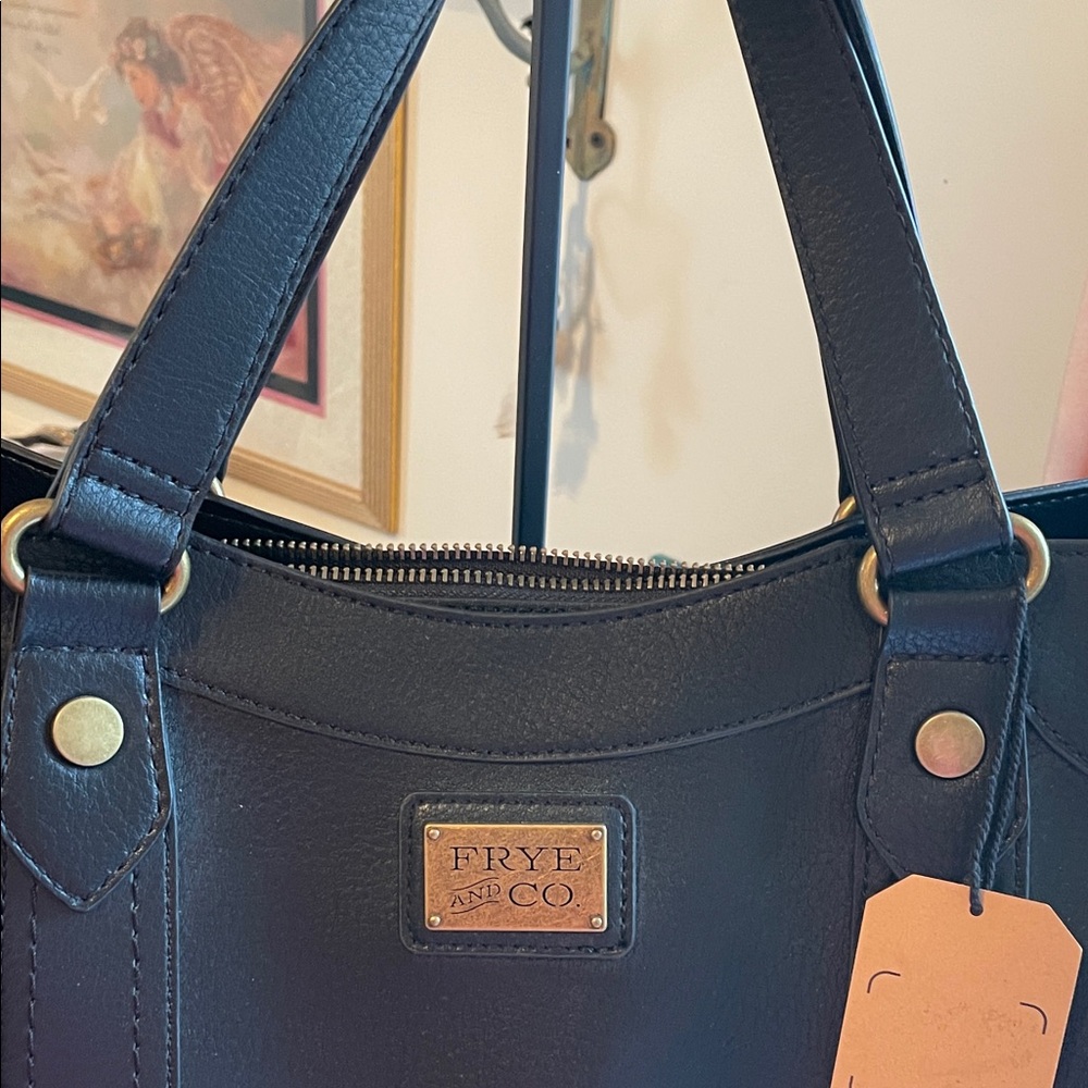 Black Frye and Co Vegan Leather Tote Bag - Picture 2 of 15